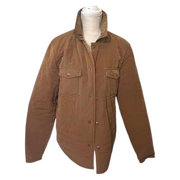 Billy Reid Quilted Snap Front Shirt Jacket Tan NEW Cotton Blend Warm Men's sz M - Picture 4 of 16